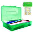 thumbnail image 1 of Kinder, Stifte Organizer,Stifte aufbewahr,Stiftebox mit Deckel,Aufbewahrung Stifte,Transparente Schreibwarenbox Stapelbar Stationery Organizer Aufkleber,Geschenke Stifteköcher, 1 of 7