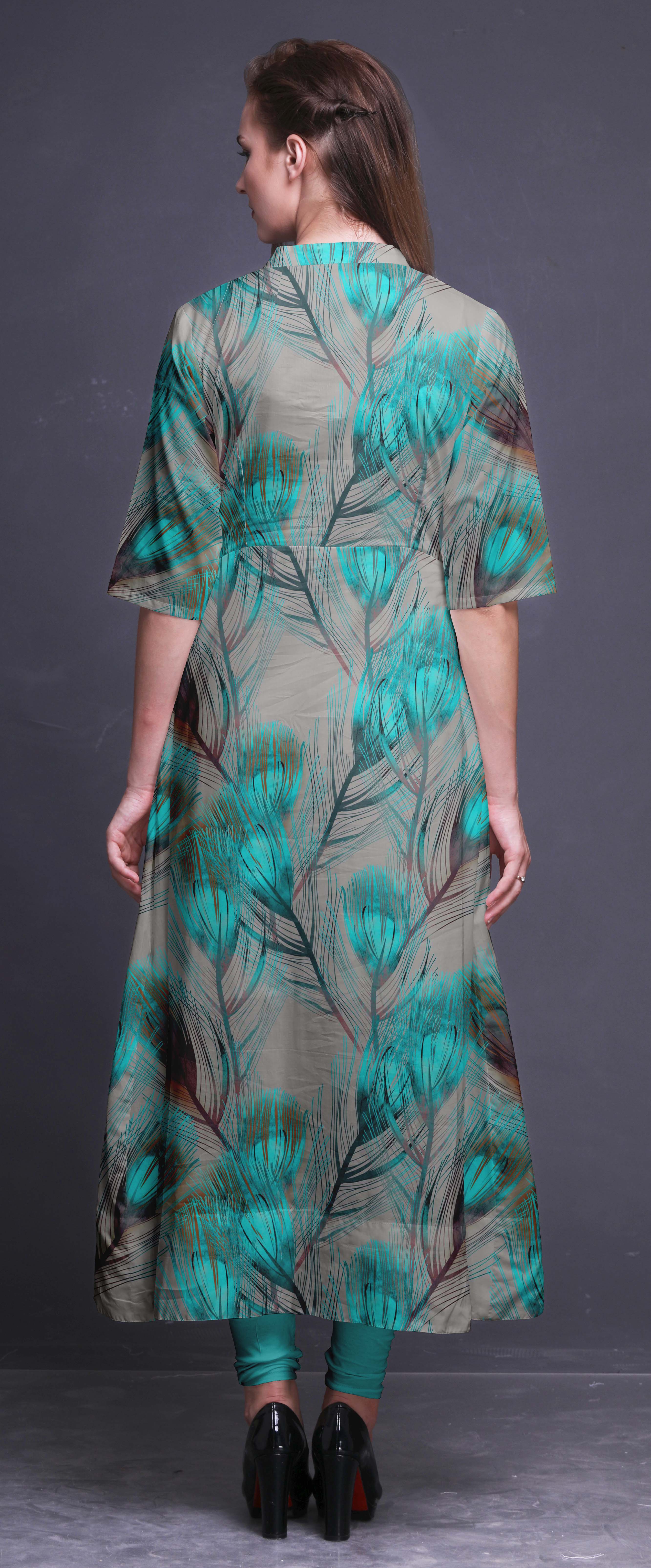 peacock green anarkali dress Peacock Green Mul Cotton Panel Anarkali
