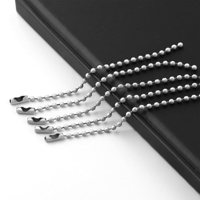 100 piezas de cadena con cuentas, cadena metálica para placa de identificación de perro, cadena para joyería, colgante, llavero con conectores