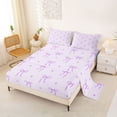 thumbnail image 2 of Erosebridal Lavender Bow Star Full Size Sheets for Girls, Purple Ribbon Bed Sheets for Women, 4pcs, 2 of 6