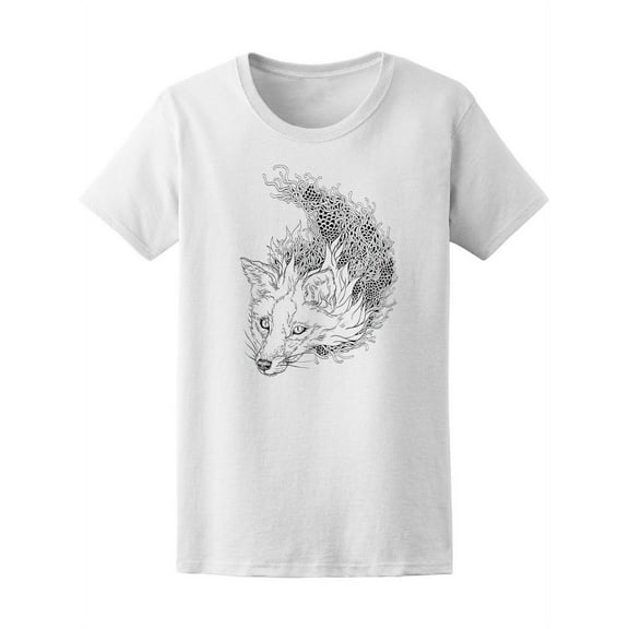 Beautiful Fox Nature Sketch Tee Women's -Image by Shutterstock