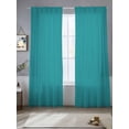 thumbnail image 2 of Teal Sheer Curtains 96 Inch Length 2 Panels Set for Living Room/Bedroom, Turquoise Pure Teal Semi Curtain Sheers Drapes Rod Pocket Curtains Window Treatment Set 52''x96''x2, 2 of 7