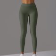 thumbnail image 3 of Efsteb High Waist Leggings for Women Solid Color Fitness Running Gym Sports Yoga Pants Tight Stretch Leggings Trousers Army Green L, 3 of 8
