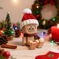 thumbnail image 3 of Shaking Wooden Man Figurine with Swinging Legs, Handmade Natural Wood Desktop Decor for Stress Relief, Fun Christmas Novelty Gift, 3 of 7