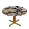 thumbnail image 3 of RUIYC Beach Pattern Round Fitted Tablecloth,Elastic Edge,Waterproof Wipeable Round Table Cover Dining Room Table,Multicolor,for Round Tables, 3 of 7