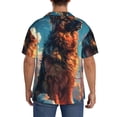thumbnail image 3 of Gukieu Colorful Cloud Shepherd Dog Print Men's Short-sleeved Shirts, Button-down Pocket Shirts, T-shirts, Beach Vacation Travel Summer Clothing-4X-Large, 3 of 5