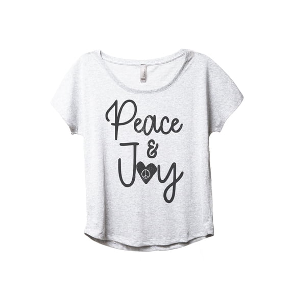 Peace And Joy Women's Fashion Slouchy Dolman T-Shirt Tee Heather White 2X-Large
