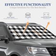 thumbnail image 4 of Daiia White And Black Plaid 2PCS Car Windshield Sun Shade, Foldable Sun Shield for Car Front Window, Auto Sun Blocker Visor Protector Universal for Truck SUV Pickup-Medium, 4 of 7