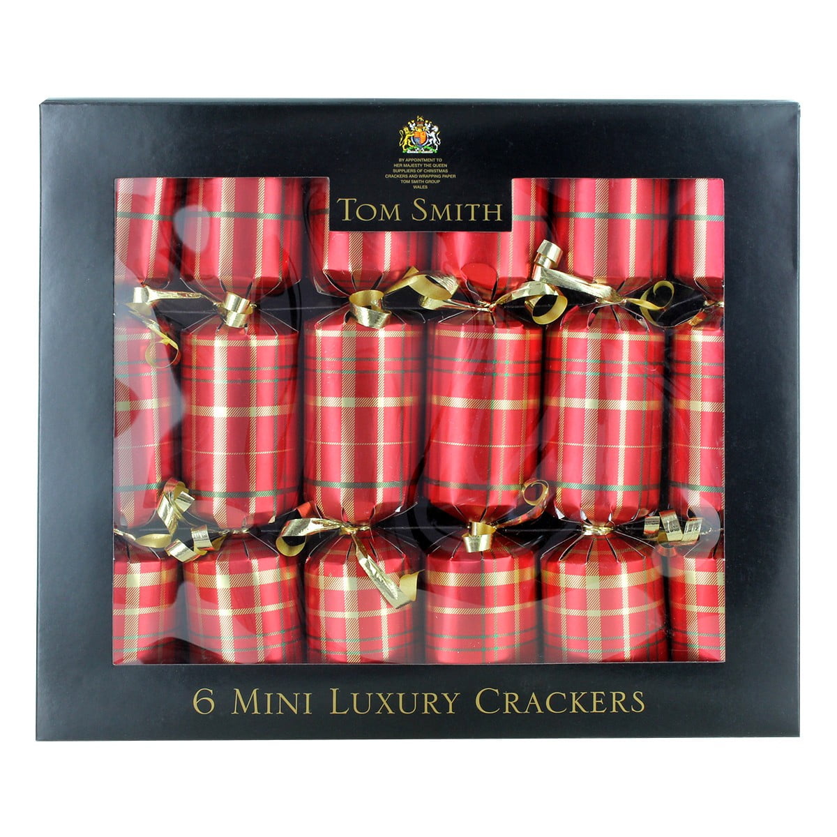 Tom Smith Luxury Mini Red Tartan Christmas Crackers 6 pack