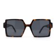 thumbnail image 2 of Womens Sharp Square Rectangular Minimal Butterfly Sunglasses Tortoise Black, 2 of 4