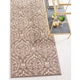 thumbnail image 1 of Unique Loom Damask Traditional Floral Runner Rug, 2 Feet 7 Inch x 10 Feet, Light Brown/Beige, 1 of 5
