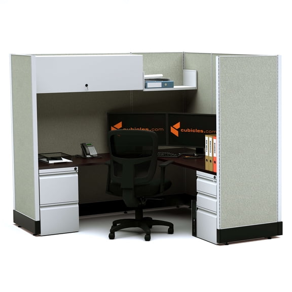 Office Cubicles 67H Non Powered, Modular Workstation Office Cubicle with Storage and File Cabinets