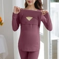 thumbnail image 4 of Joau Women's Maternity Nursing Pajama Set Double Layer Long Sleeve Soft Sleepwear Hospital Labor Delivery Pjs Breastfeeding Thermal Underwear Pregnancy Clothes, 4 of 8