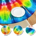 thumbnail image 4 of Colorful Tie Dye Rainbow Pattern Round Fitted Tablecloth with Elastic Edge,Dining Table Cover Waterproof,Outdoor Round Tablecloth for Camping,Dining,Indoor and Outdoor, 4 of 7