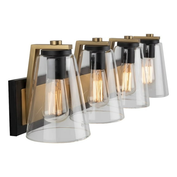 Artcraft Lighting Treviso Collection 3Light Vanity Light, Black & Brass