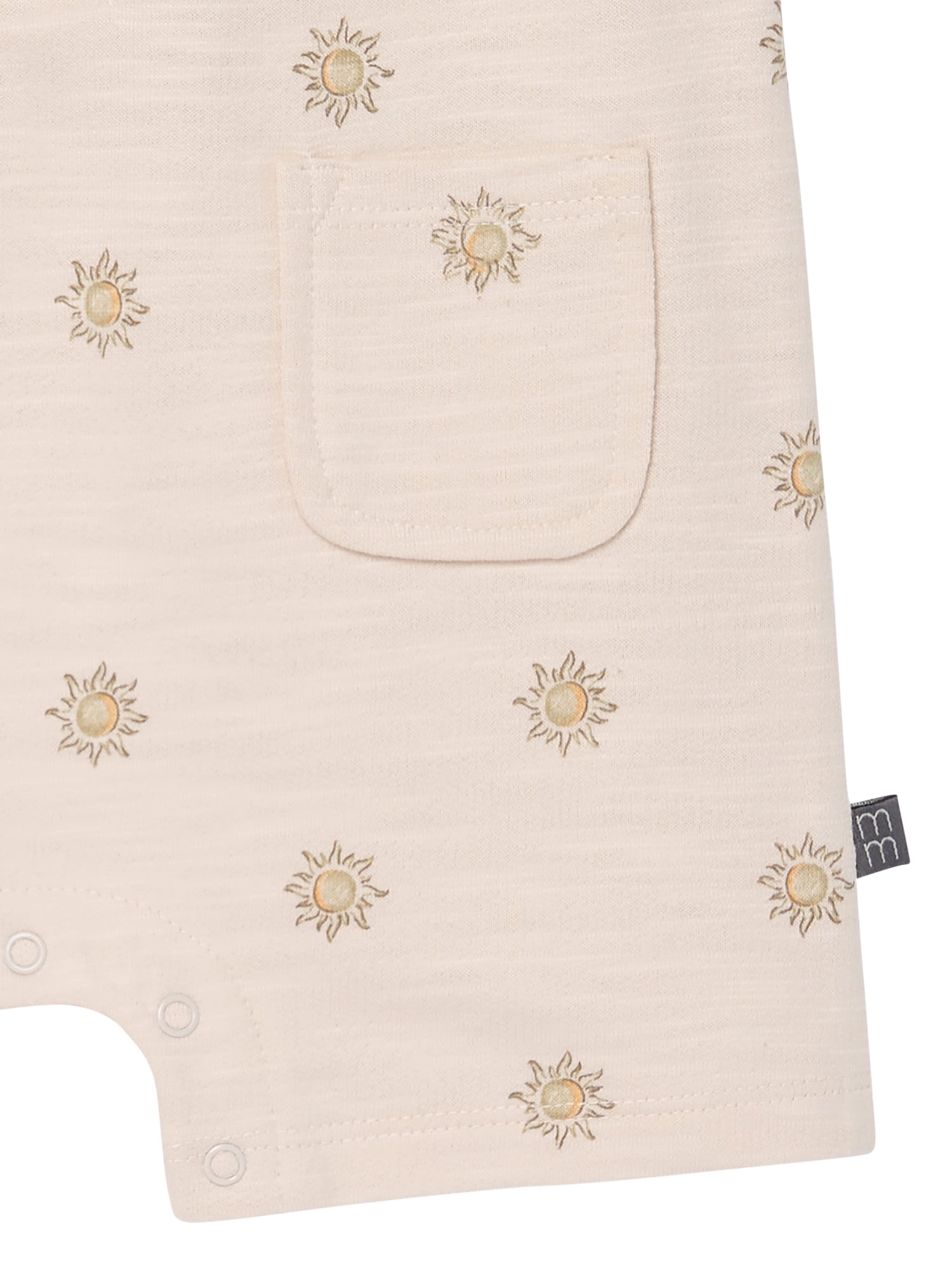 Modern Moments by Gerber Baby Boy Sleeveless Slouch Henley Romper with Pockets, Sizes 0/3 Months - 24 Months