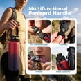thumbnail image 5 of 40oz Stainless Steel Water Bottle with Straw & Spout Lids, Vacuum Insulated Flask with Paracord Handle, Leakproof, 5 of 9