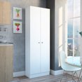 thumbnail image 1 of TUHOME Armoire de Garde-Manger Autoportante à 5 Tablettes en Bois, Armoire de Rangement Multiple, Blanc, 1 of 4