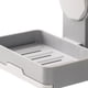 thumbnail image 4 of Estante de baño resistente con drenaje, soporte de plástico de 2 niveles, montado en la pared, caja de jabón, organizador de cepillos de dientes, gris oscuro, instalación sin orificios, 4 of 5