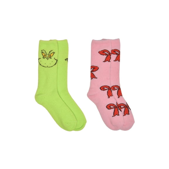 Grinch Women's' 2-Pack Boot Socks, Shoe Size 4-10