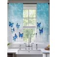 thumbnail image 2 of Summer Ocean Sheer Curtains 72 Inch Long 2 Panels, Nautical Blue Butterfly Beach Bug Light Filtering Rod Pocket Curtains, Sheer Voile Drapes for Living Room Bedroom, 52"x72", 2 of 8