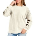 thumbnail image 5 of Sweatshirts for Womens Loose Crewneck Long Sleeve Shirts Fall Casual Outfits Top Solid Color Blouses Pullover 2025 Trendy Fashion Clothings, 5 of 9