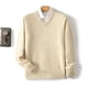 thumbnail image 2 of Men Sweater V Neck Pullover Long Sleeve Wool Knitwear Casual Tops Autumn Winter New Version Soft And Comfortable Men's Thin Top, 2 of 5