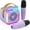 Purple-2mic, variant on Mini Karaoke Machine with 2 Wireless Microphones, Portable Bluetooth Karaoke Speaker with LED Disco Lights, Cute Cat Ear Design for Kids & Adults, Party & Home Karaoke System