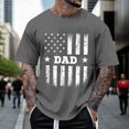 thumbnail image 2 of KHONTS America Flag Dad T-Shirt Father's Day Tee Short Sleeve Crew Neck Summer Tops Grey M, 2 of 4