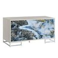 thumbnail image 3 of ACME Liam Wood/Metal Console Cabinet in Blue Marble Paint/White & Chrome, 3 of 10