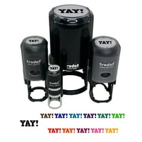 Yay Fun Text Self-Inking Rubber Stamp Ink Stamper - Black Ink - Mini 1/2 Inch
