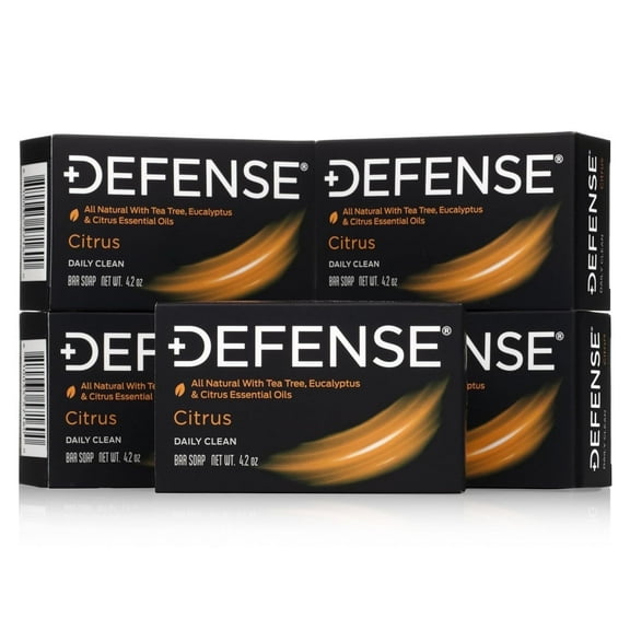 Defense Soap 5pk All Natural Citrus Bar Soap | Made by Wrestlers with Tea Tree Oil & Eucalyptus Oil to Promote Healthy Skin