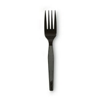 Dixie Plastic Cutlery Heavy Mediumweight Forks Black 1000/Carton FM517