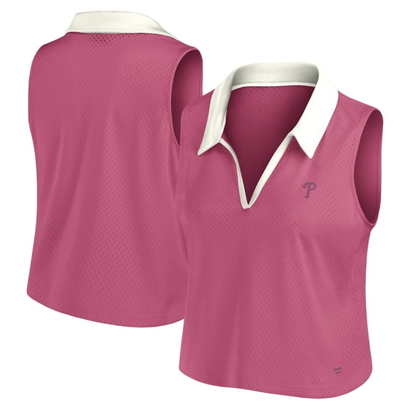 Women's Fanatics Pink Philadelphia Phillies Studio Wellness V-Neck Tank Top