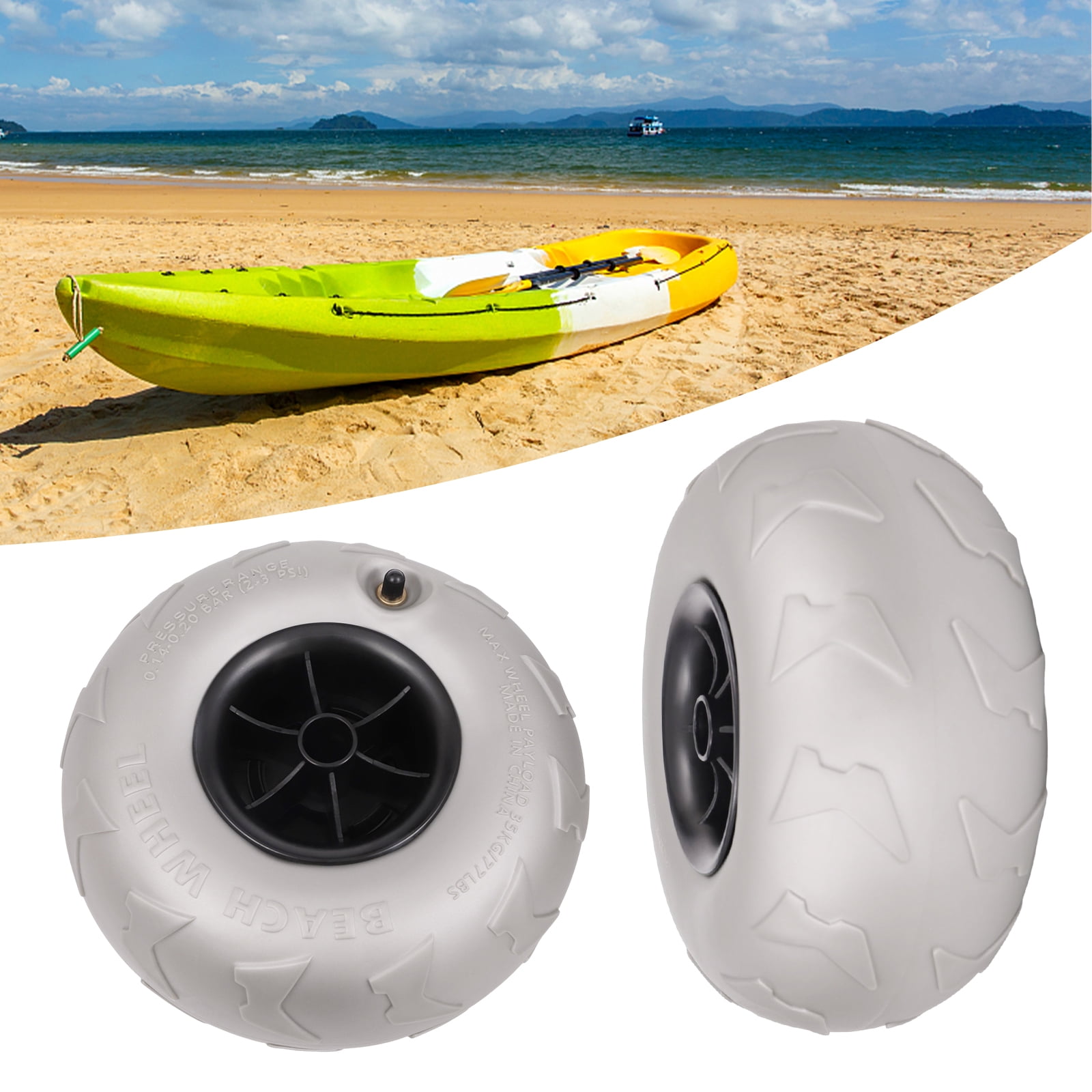 YIYIBYUS 9" Beach Inflatable Wheels Replacement Balloon Wheels Beach Sand Tires for Kayak Dolly