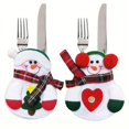 thumbnail image 3 of 8pcs Christmas Decorations Snowman Kitchen Tableware Holder bag  ornament, 3 of 3
