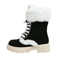 thumbnail image 3 of European Snowflake Pattern High Boot Thickened Wool Flat Bottom Boots for Women's Winter Wear, 3 of 9