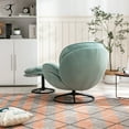 thumbnail image 3 of Anysun Accent Swivel Chair with Ottoman for Living Room - Velvet Reading Chairs Set - Tufted Recliner Chairs with Swivel Base for Nursery - Teal, 3 of 10
