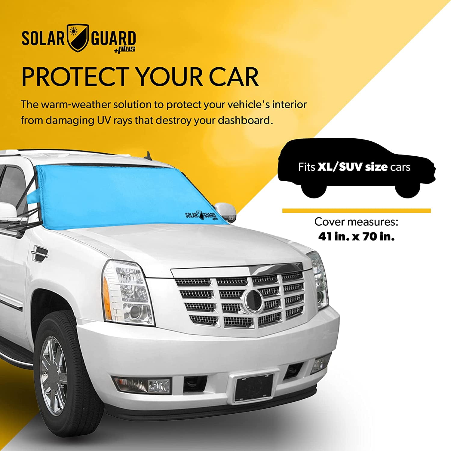 SolarGuard Plus UV-Blocking Exterior Sunshade for Car Windshield, Pool Blue, ST