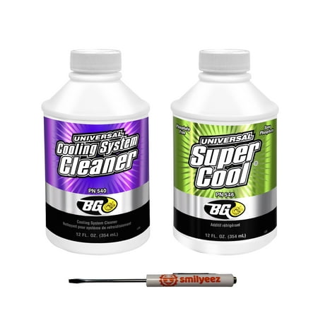 BG K5901 Cooling System Flush Coolant Service Kit BG Universal Cooling System Cleaner PN 540 & BG Universal Super Cool PN 546 With Pocket Screwdriver