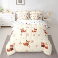 thumbnail image 2 of Castle Fairy Cartoon Red Panda Bedding Comforter Set,Tree Leaves King Bedding Sets, 2 of 8