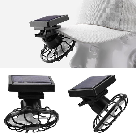 Venoro Solar Fan Clip-on Hat Summer Outdoor Portable Mini Cooling Clip-on Cap Fan