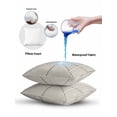 thumbnail image 6 of Outdoor Pillows Waterproof, Black Beige Striped Throw Pillows with Inserts Included, Farmhouse Stripes Geometric Abstract Indoor Outdoor Decorative Lumbar Pillow for Bed/Couch/Patio 18"x18", 1Pcs, 6 of 8