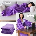 thumbnail image 4 of Manta portátil Super Blanky, color morado, 180 x 152 cm, mangas, 4 of 8