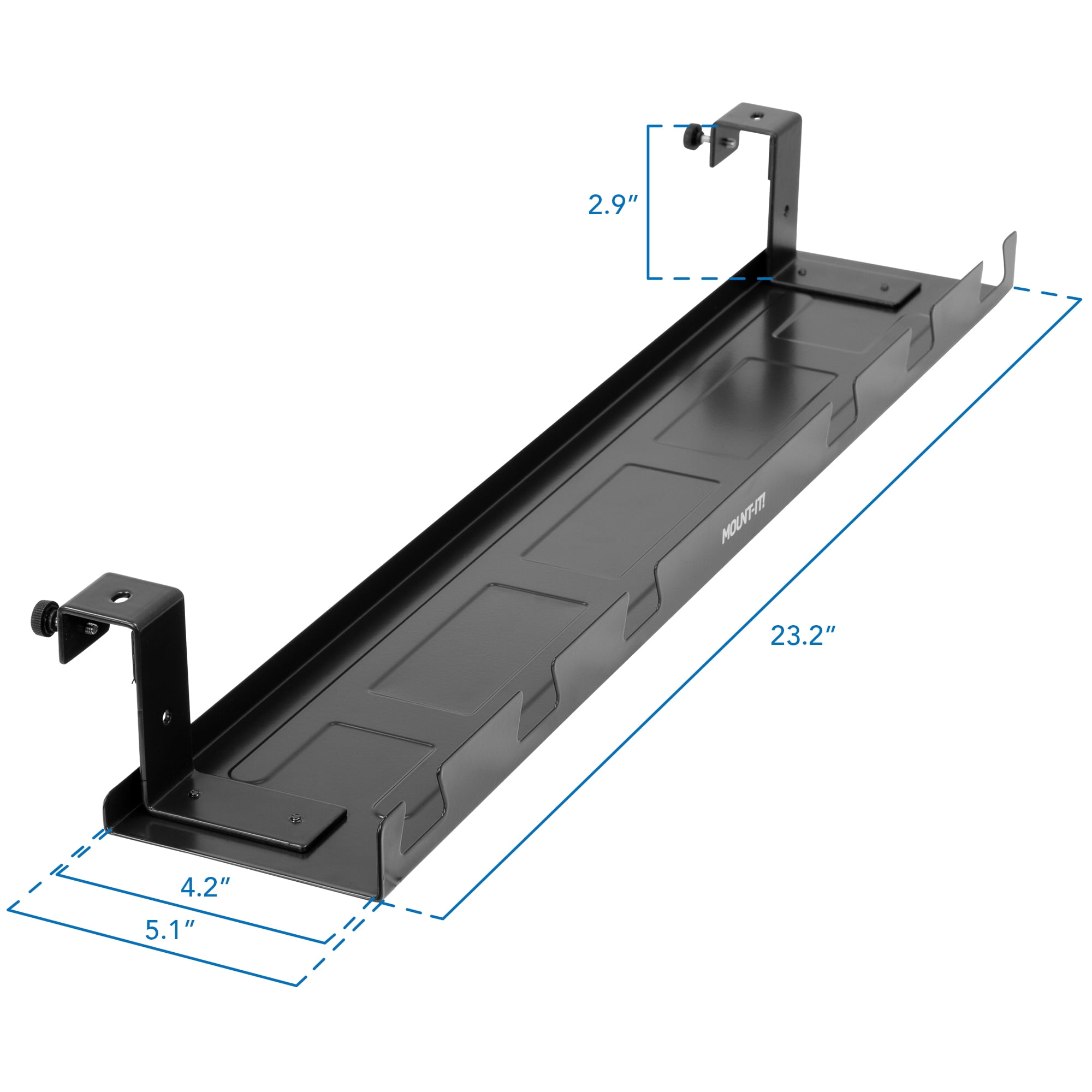 32 in. Wire Tray Desk Cable Organizer, Black