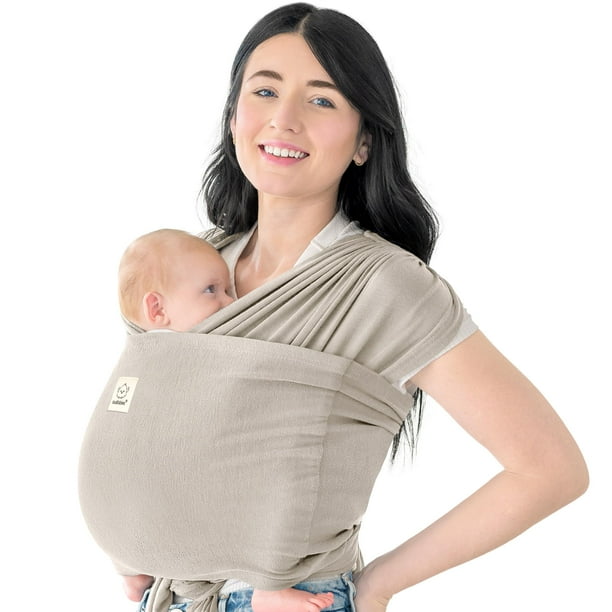 Portabebés tipo fular ajustable D-Lite de KeaBabies en gris piedra