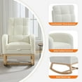 thumbnail image 5 of Nursery Rocking Chair, Boucle Glider Chair Nursery Chair  Teddy Upholstered Glider Rocker with Side Pocket & Footrest, Rocking Accent Armchair High Back Nursing Chair with Wood Legs, Teddy Nursing Gli, 5 of 7