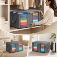 thumbnail image 6 of 6 Pack Clothes Storage Bags Foldable Clear Window Reinforced Handles, Bedroom Organizing, 6 of 7