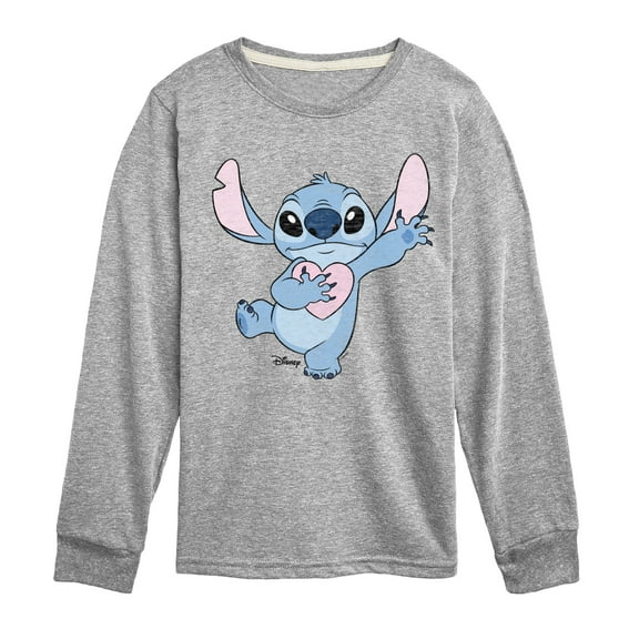 Disney - Lilo & Stitch - Stitch Hearts You - Toddler & Youth Long Sleeve Graphic T-Shirt