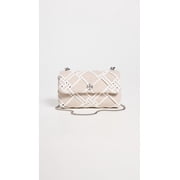 Tory Burch Women's Kira Woven Canvas Mini Flap Bag, Natural/Blanc, Off White, One Size